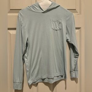 Freefly Youth Bamboo Shade Hoodie, M (10-12), light blue
